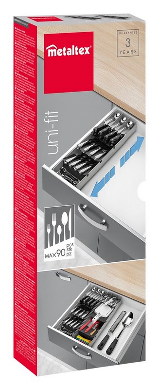 METALTEX Besteck-Organizer Uni-Fit grau anthrazit 