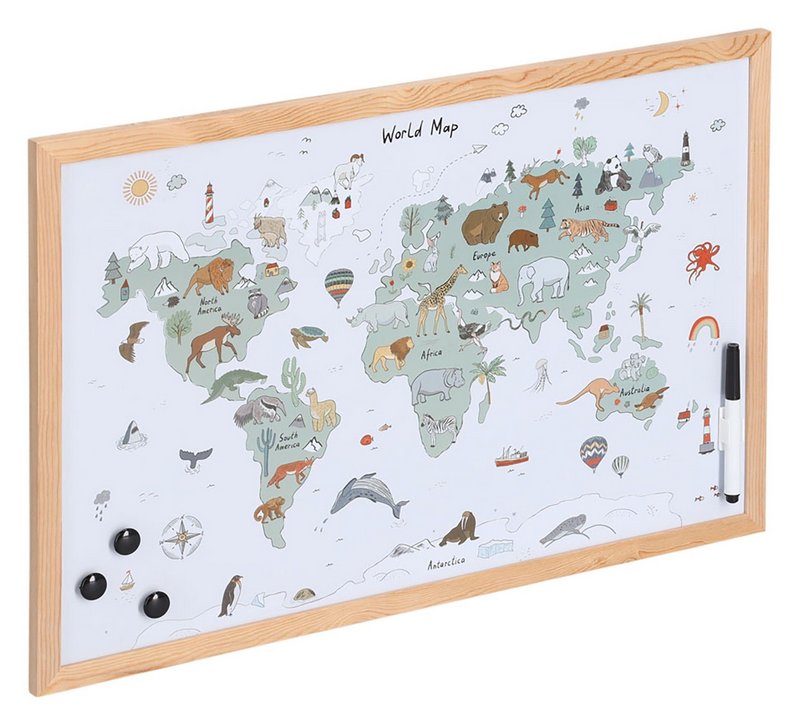 ZELLER Magnet Memobord Weltkarte 