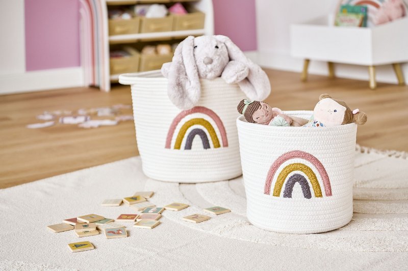 ZELLER Aufbewahrungskorb Rainbow weiss 