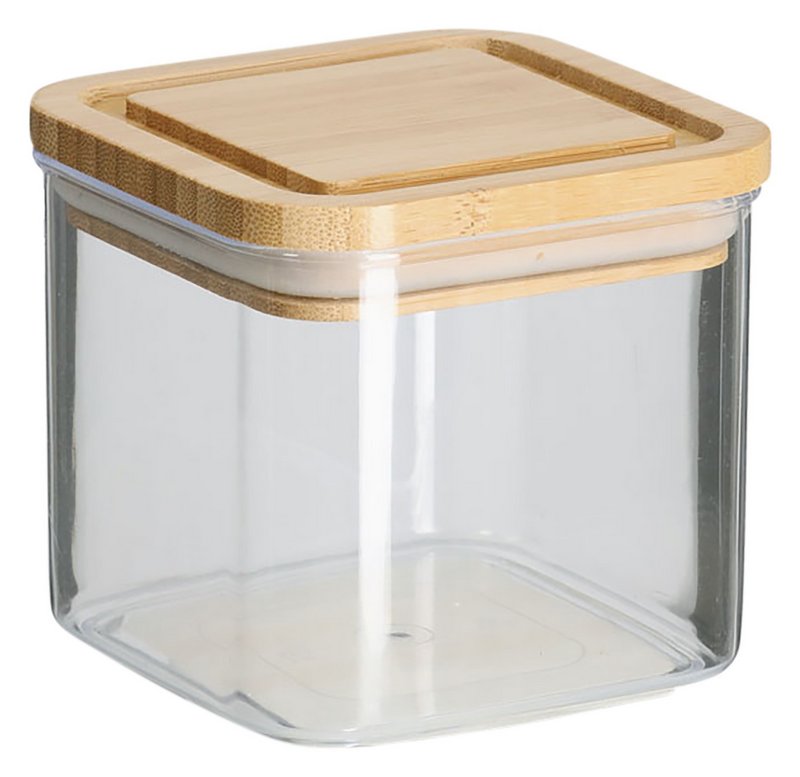 ZELLER Vorratsdose mit Bambusdeckel 500 ml transparent 