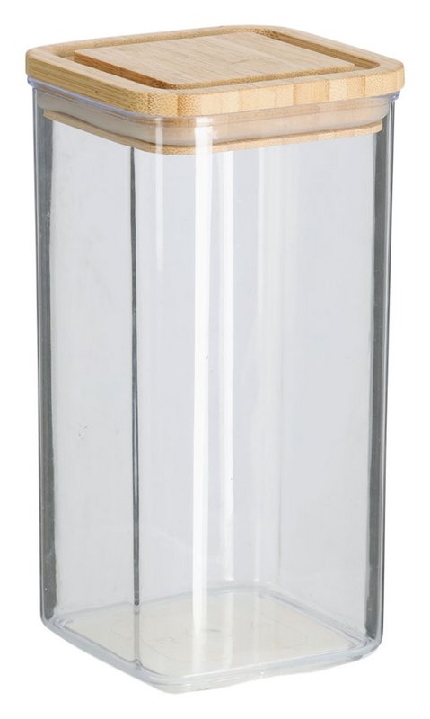 ZELLER Vorratsdose mit Bambusdeckel 1200 ml transparent 