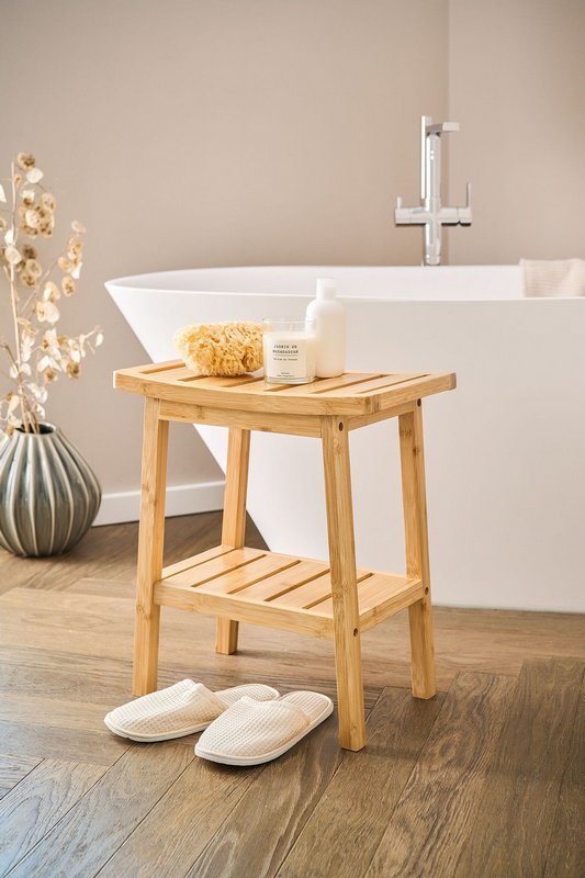 ZELLER Hocker mit Ablage Bambus 