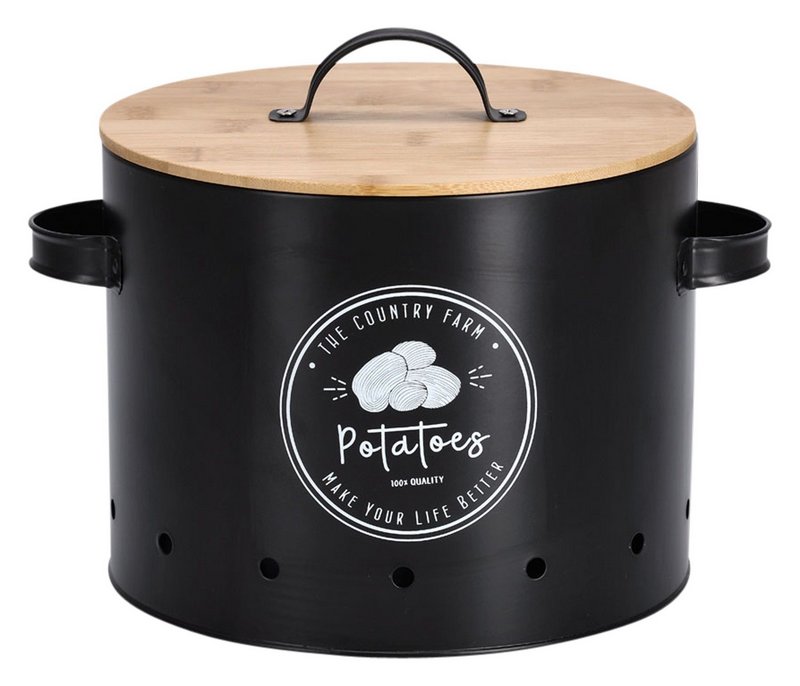 ZELLER Vorratsdose Potatoes mit Bambusdeckel schwarz 