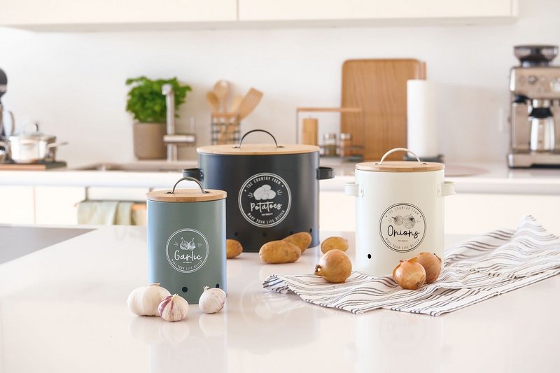 ZELLER Vorratsdose Potatoes mit Bambusdeckel schwarz 