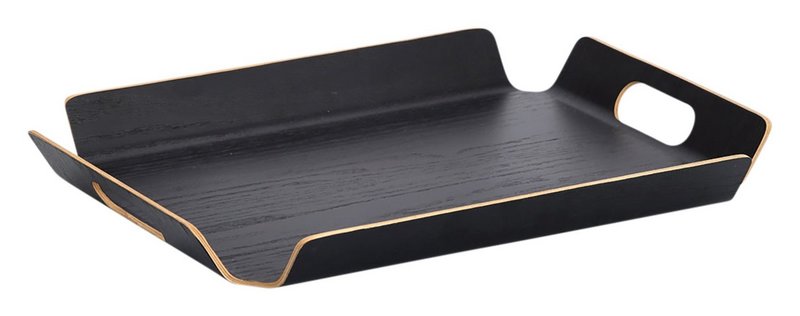 ZELLER Serviertablett Holz Wengefurnier schwarz 