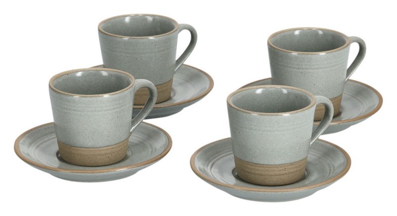 ZELLER Espressotassen Set Steingut 