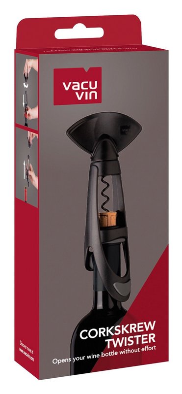VACUVIN Korkenzieher Twister automatisch mit Bottle-Grip schwarz 