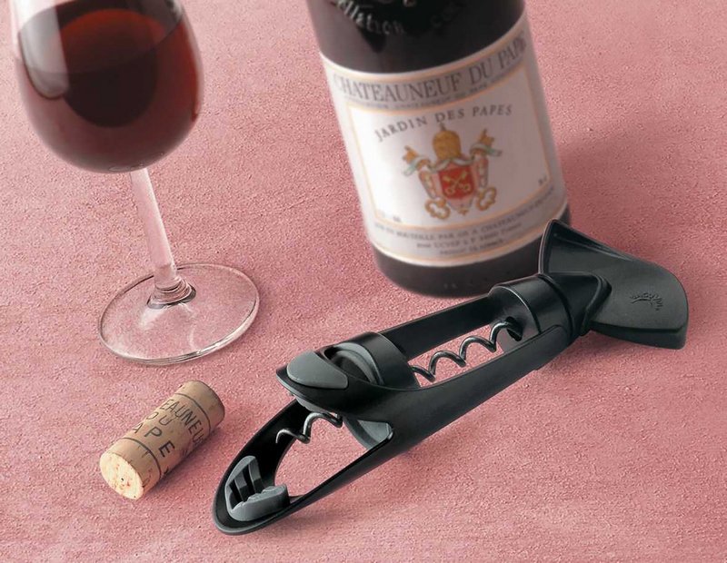VACUVIN Korkenzieher Twister automatisch mit Bottle-Grip schwarz 