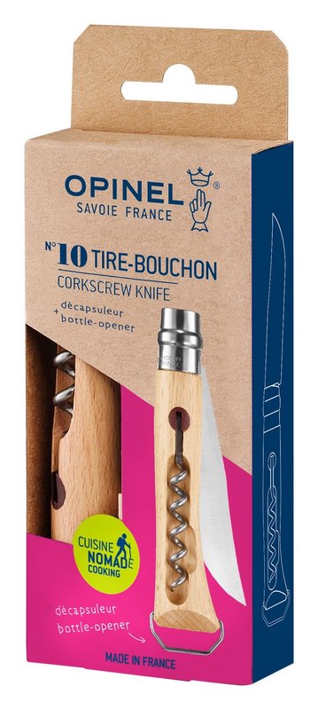 OPINEL Messer mit Korkenzieher und Flaschenöffner Nr. 10 