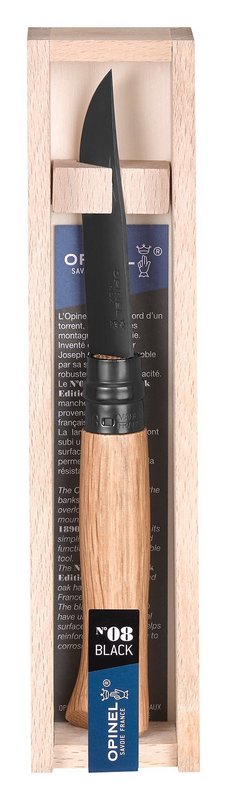 OPINEL Messer Nr. 8 Eiche Black Oak Edition in Holzbox 8.5 cm 