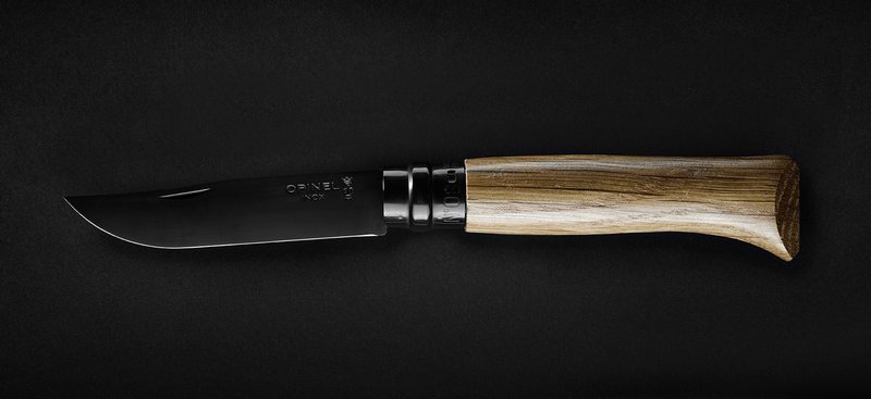 OPINEL Messer Nr. 8 Eiche Black Oak Edition in Holzbox 8.5 cm 