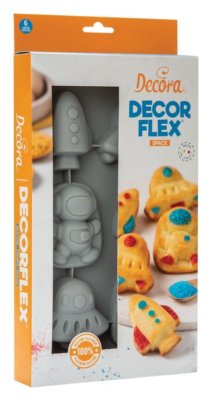 DECORA Silikonbackform 6er Weltraum Space 30x17x3 cm 
