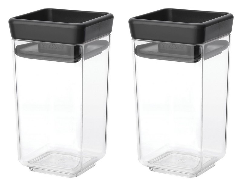 BRABANTIA Vorratsdosen Set Tasty+ 2-teilig dark grey 2x0.15 l 