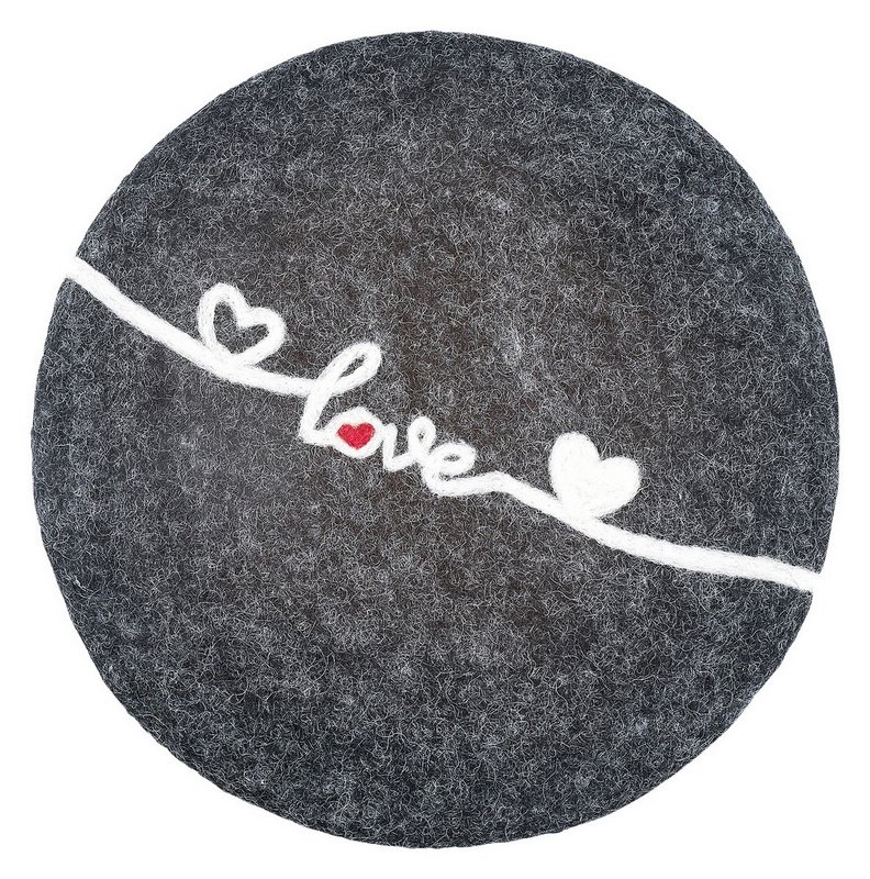 CILIO Untersetzer Lana Love grau rund weiss 
