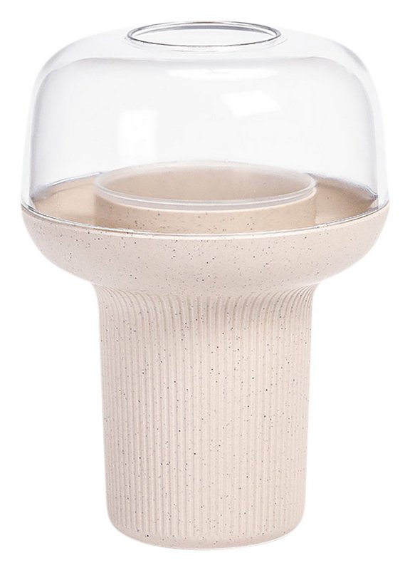 PLASTIA Pflanzengefäss Humidarium ivory withe coffee 26.5x20 cm 