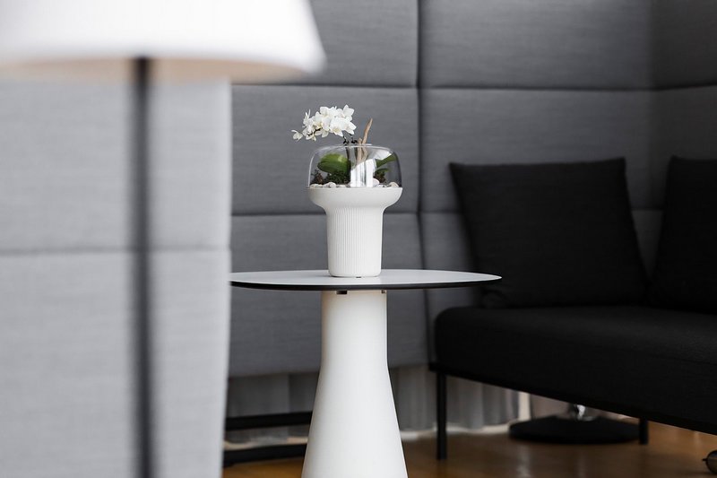 PLASTIA Pflanzengefäss Humidarium ivory withe coffee 26.5x20 cm 