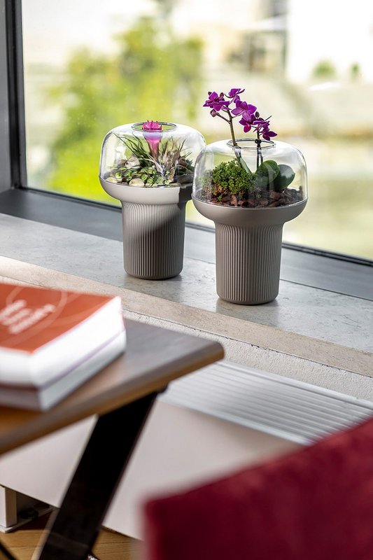 PLASTIA Pflanzengefäss Humidarium taupe 26.5x20 cm 