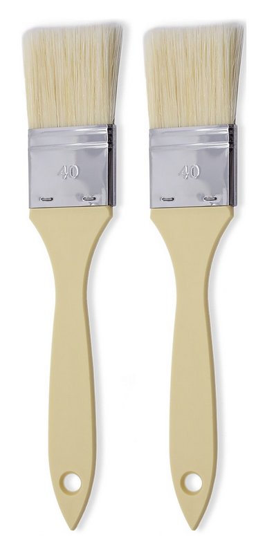 KISAG Backpinsel Set Profi 2 Stück 22x4 cm Kunststoff Naturborsten Edelstahl 