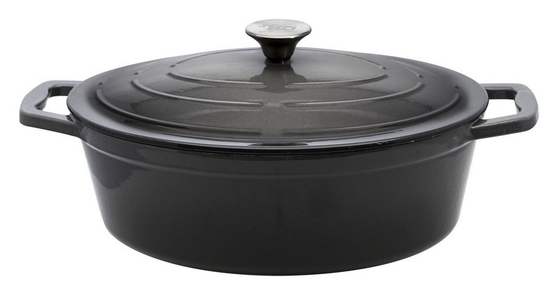 ELO Bräter Gusseisen oval grau creme emailliert 4.9 l 