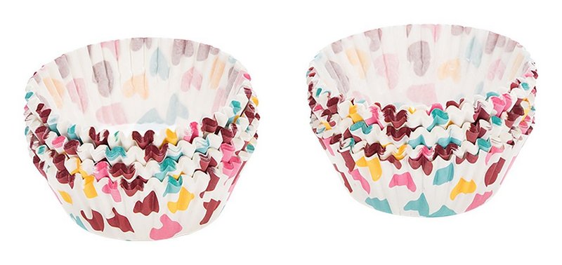 PATISSE Papierförmchen weiss bunt Herzen 5 cm 