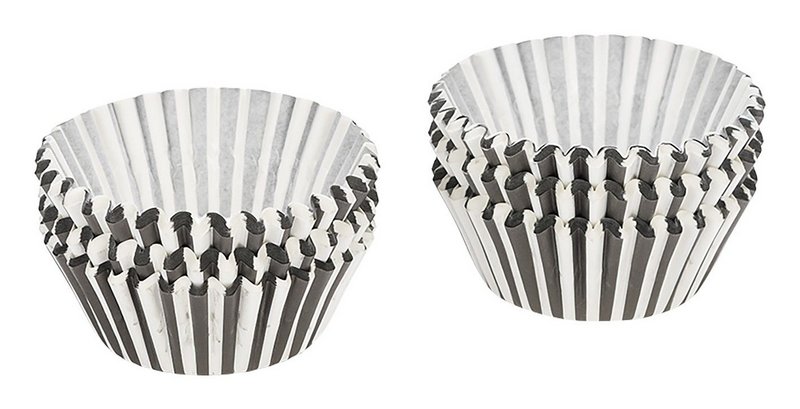 PATISSE Papierförmchen weisss schwarz gestreift 5cm 