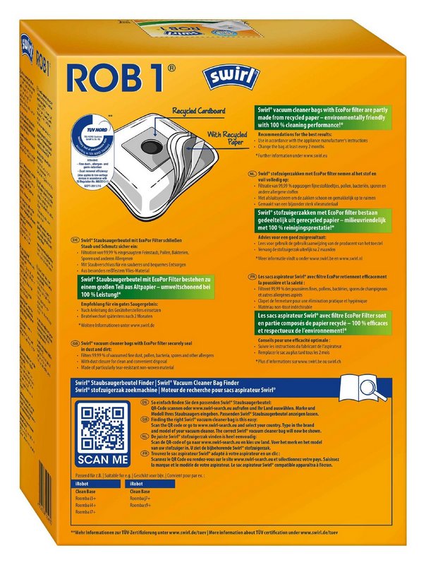 SWIRL Staubsäcke ROB 1 EcoPor 
