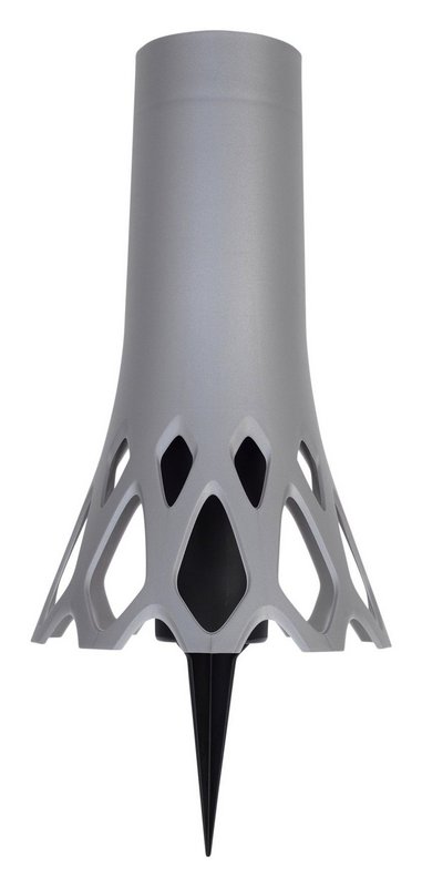 PLASTIA Vase Roseta mit Erdspiess silber 1.3 l 