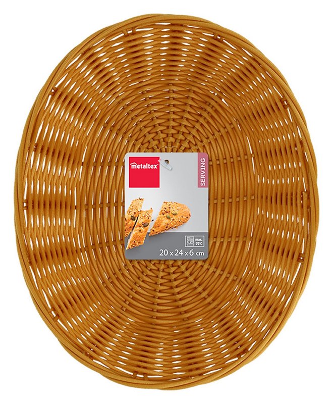 METALTEX Brotkorb oval PP Metalldraht beige 