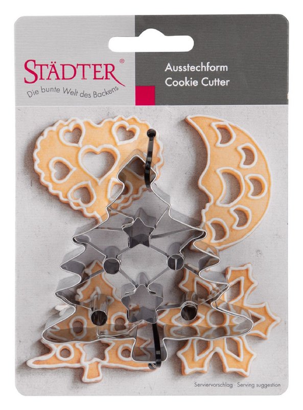 STÄDTER Ausstecher Tannenbaum 8x7.5x2.5 cm mit Ausstanzungen 