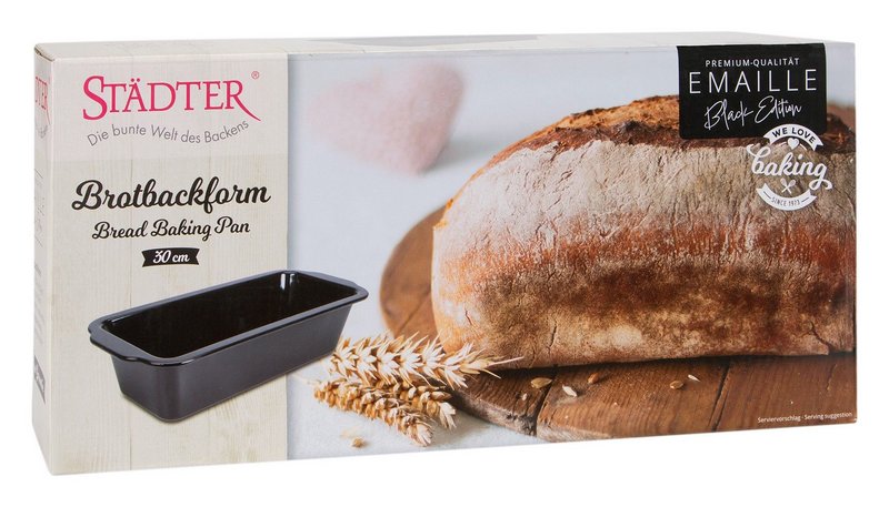 STÄDTER Brotbackform Emaille 30x13x8 cm schwarz We love baking 