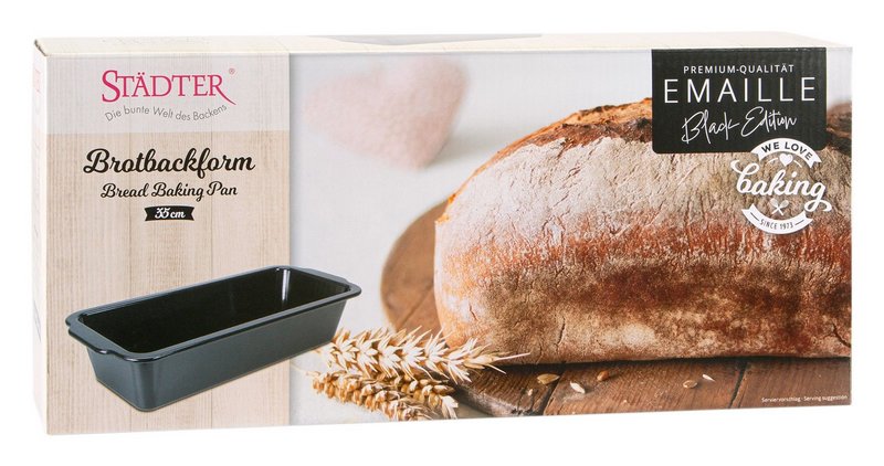 STÄDTER Brotbackform Emaille 35x14.5x8 cm schwarz We love baking 
