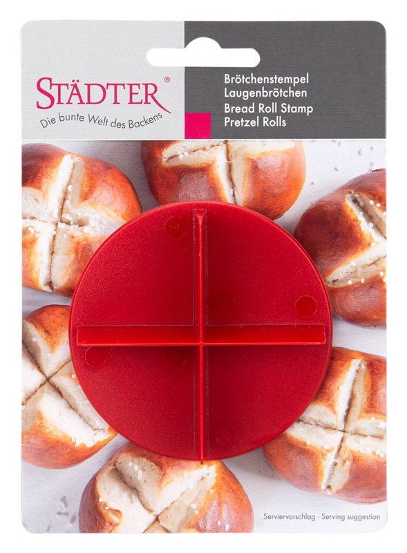 STÄDTER Brötchenstempel Laugenbrötchen ø 7.5x2 cm rot 