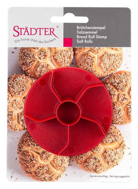 STÄDTER Brötchenstempel Salzsemmel ø 7.5x2 cm rot 