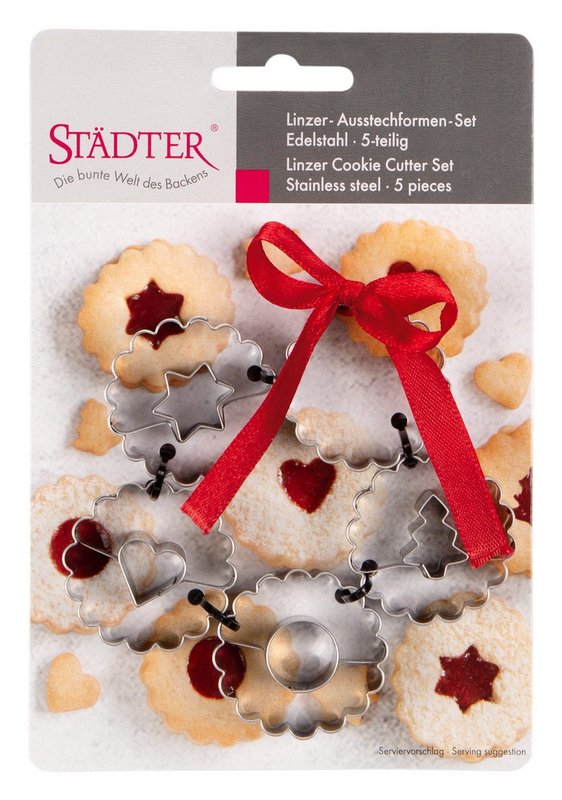 STÄDTER Linzer Ausstecher Set Spitzbub gewellt 5er 