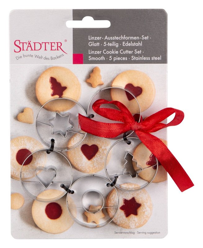 STÄDTER Linzer Ausstecher Set Spitzbub glatt 