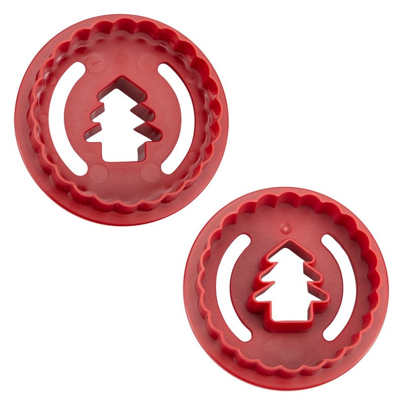 STÄDTER Linzer Ausstecher Tannenbaum rot gewellt 
