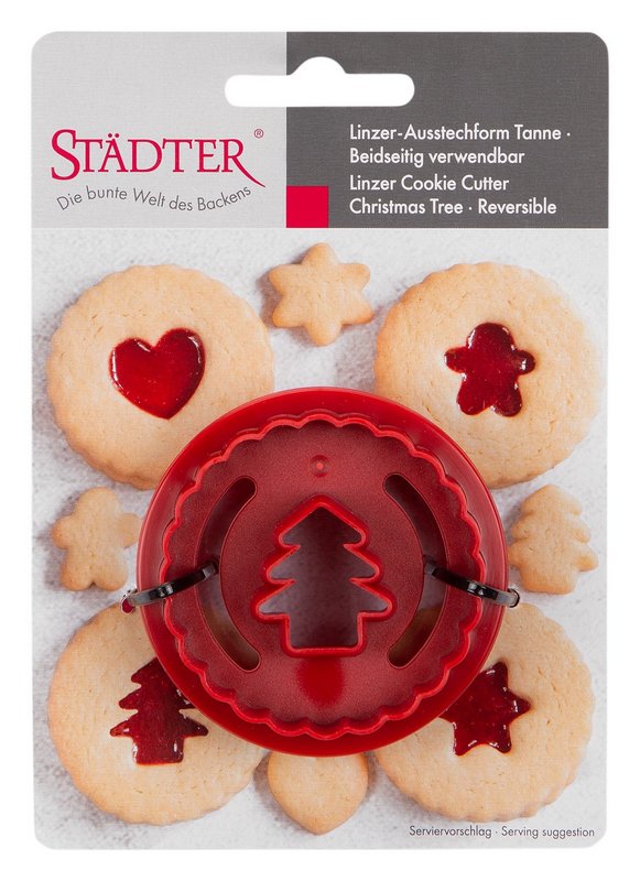 STÄDTER Linzer Ausstecher Tannenbaum rot gewellt 