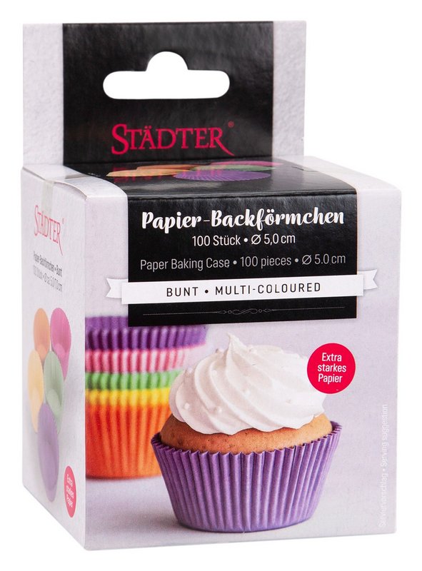 STÄDTER Papier Backförmchen Maxi bunt 