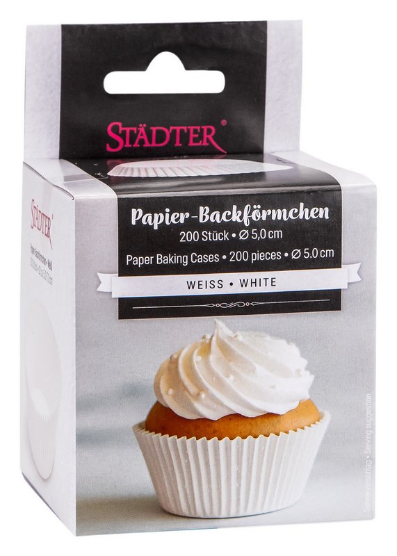 STÄDTER Papier Backförmchen Maxi weiss 