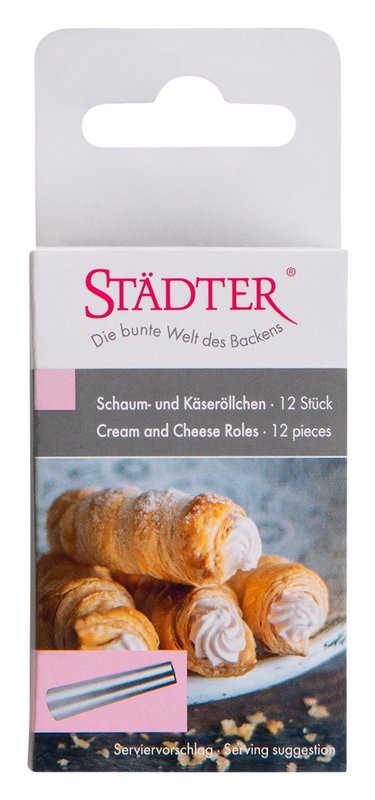 STÄDTER Schaum- und Käseröllchen 6.5 cmxø 1.2/1.7 cm 12 Stück Edelstahl 