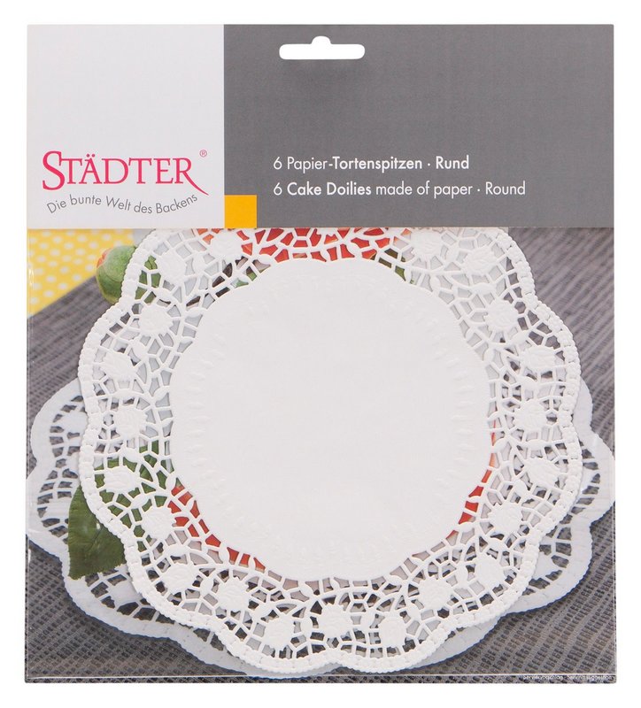 STÄDTER Tortenspitze 20 cm weiss rund 6er Papier 