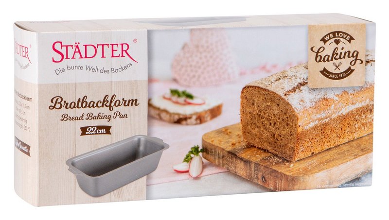 STÄDTER Brotbackform 22x10x6.5 cm silber We love baking 
