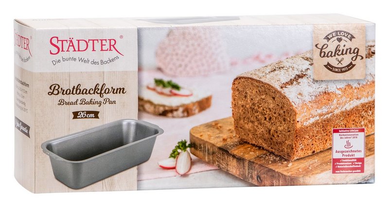 STÄDTER Brotbackform 26x11.5x7.5 cm silber We love baking 