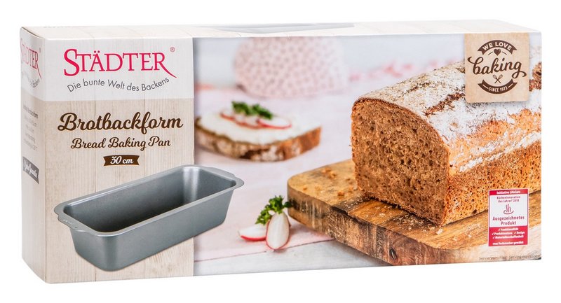 STÄDTER Brotbackform 30x13x8 cm silber We love baking 