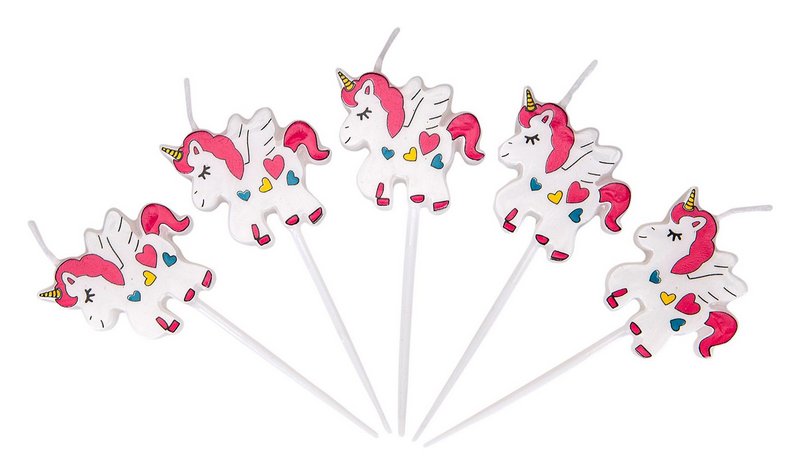 STÄDTER Kerzen Einhorn Sticks 3x7.5 cm 5-teilig bunt 