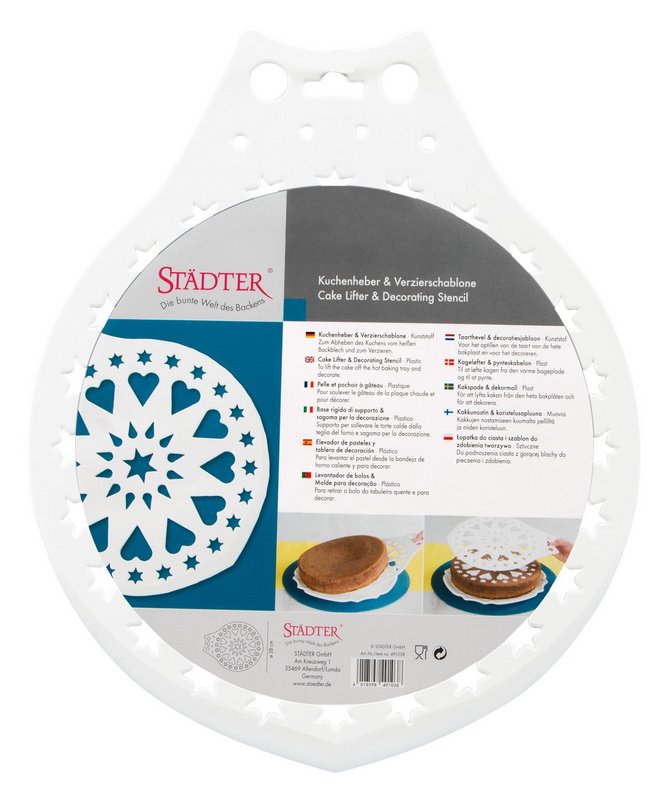 STÄDTER Kuchenheber und Verzierschablone ø 28 cm weiss 