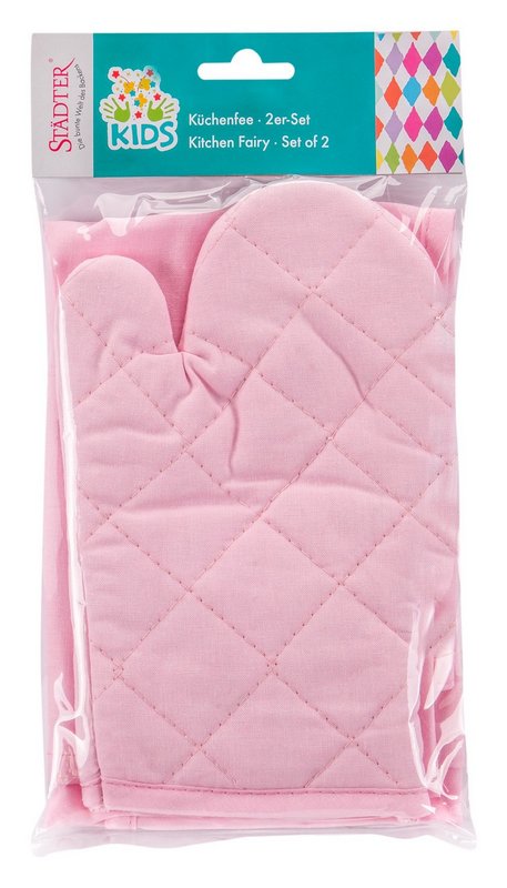 STÄDTER Kinderschürze Set Kleine Küchenfee rosa 