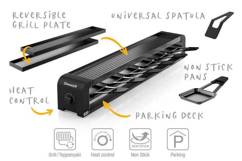 STÖCKLI Raclettegrill CheeseGrill 6 black 
