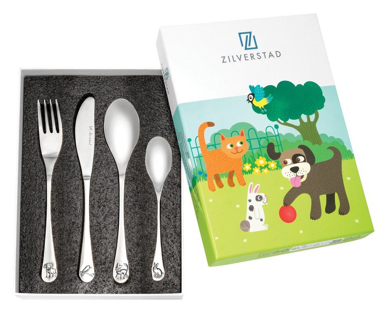 ZILVERSTAD Kinderbesteck Haustiere 