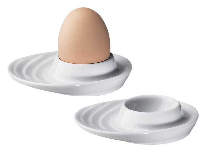 KÜCHENPROFI Eierbecher Burgund oval 2er Set ø 10.5 cm weiss 
